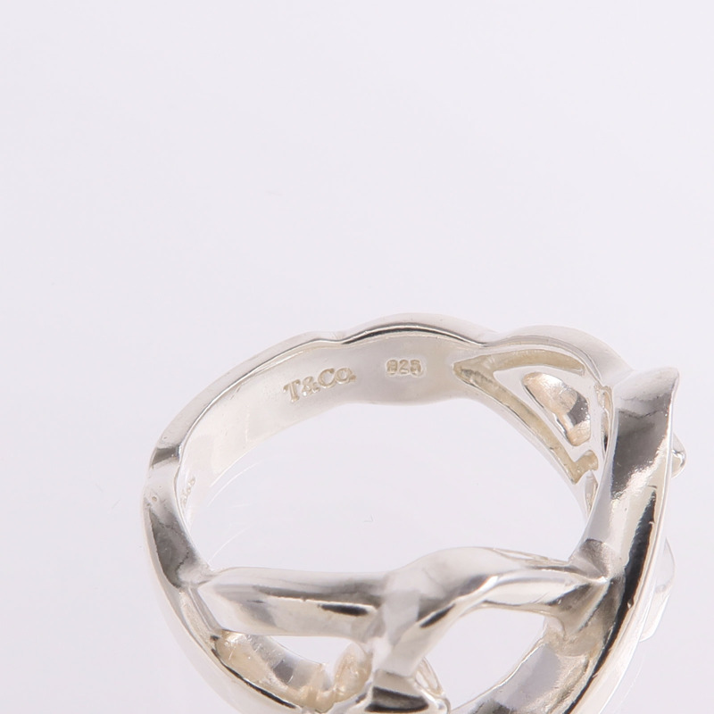 TIFFANY＆CO 925純銀Paloma Picasso Double Loving Heart Ring戒指US#6-5