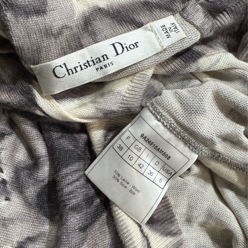 《新歡舊愛》正品Dior灰色系薄毛衣造型背心上衣S/38-3