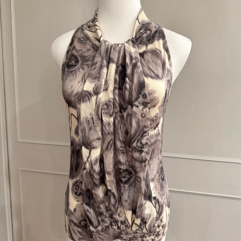 《新歡舊愛》正品Dior灰色系薄毛衣造型背心上衣S/38-4