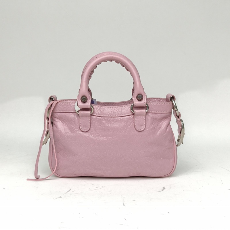 BALENCIAGA 粉紫色羊皮銀扣NeoCagole機車包新款小號肩背包-2