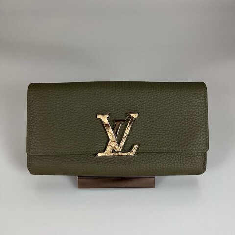 LV N96332/晶片款 綠蛇皮Capucines長夾