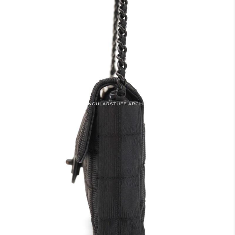 Chanel 黑色Travel Line帆布冰格East West 肩背腋下包-2