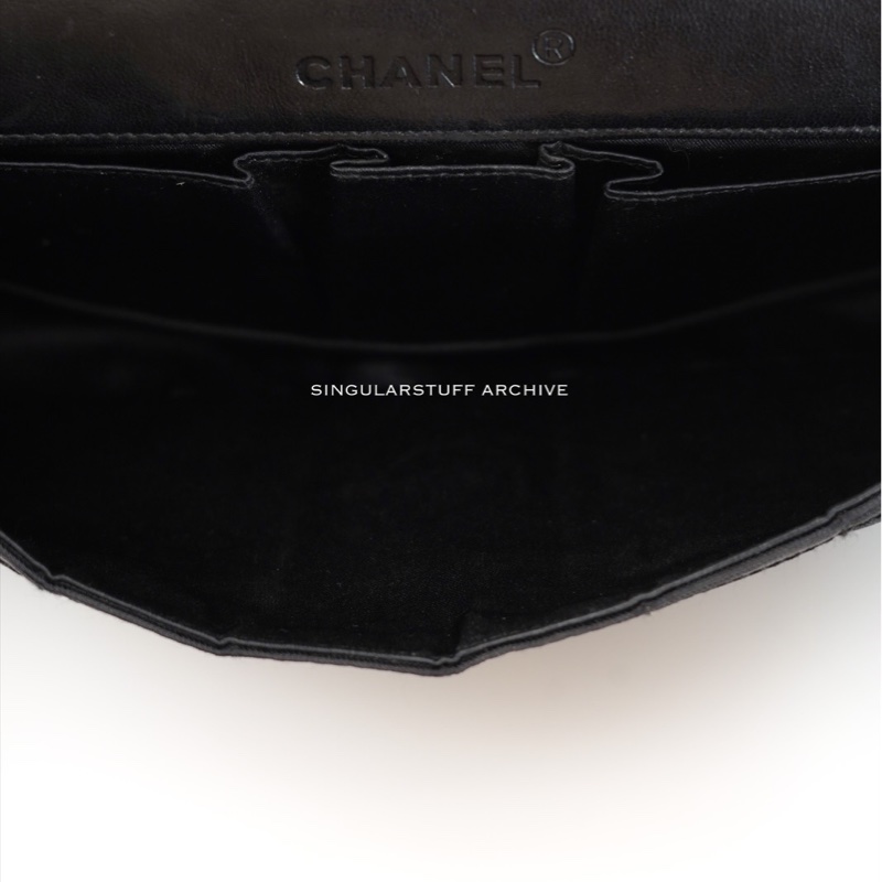 Chanel 黑色Travel Line帆布冰格East West 肩背腋下包-14
