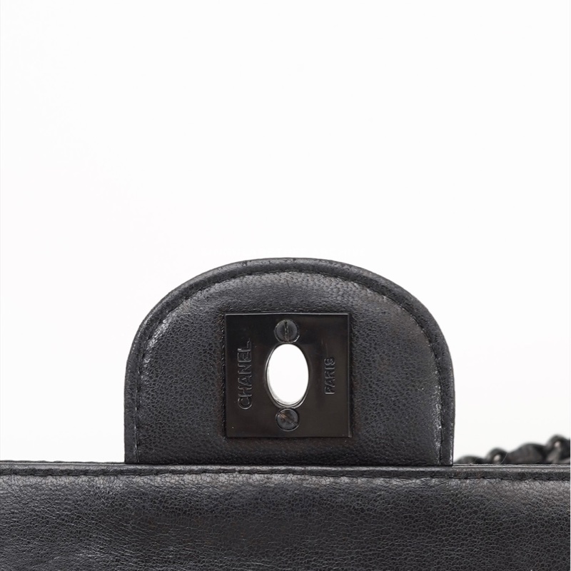 Chanel 黑色Travel Line帆布冰格East West 肩背腋下包-17