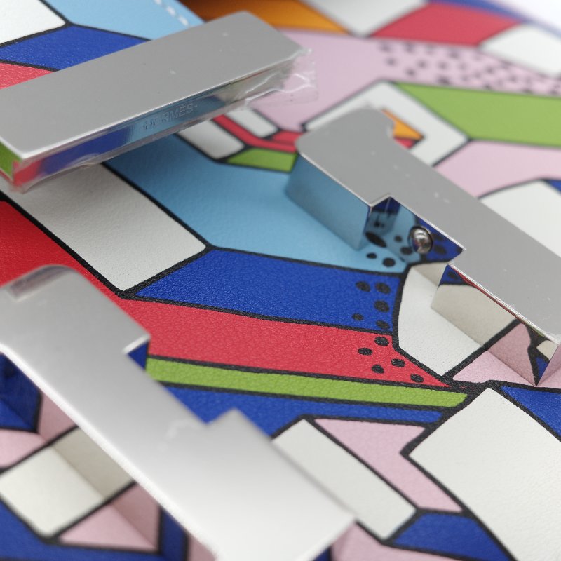 Hermès 愛馬仕 Constance 限量款 多拚色 swift牛皮 銀扣 側背包-19