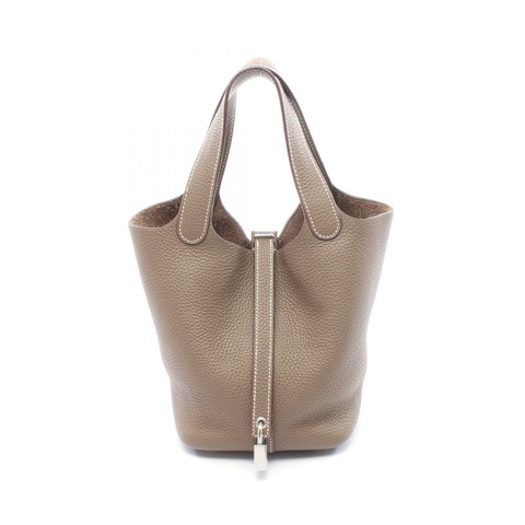 愛馬仕 Picotin Lock PM 手提包 H056289CK18 Clemence 皮革 灰色 SHW 二手 女款