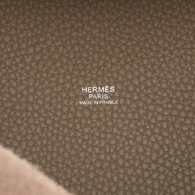 愛馬仕 Picotin Lock PM 手提包 H056289CK18 Clemence 皮革 灰色 SHW 二手 女款-3