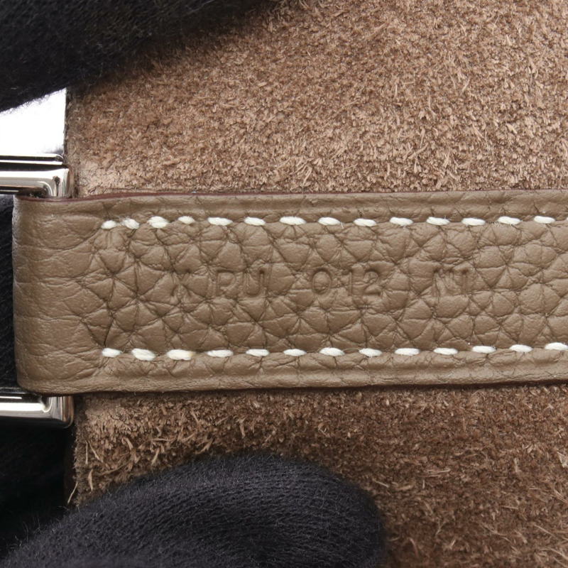 愛馬仕 Picotin Lock PM 手提包 H056289CK18 Clemence 皮革 灰色 SHW 二手 女款-4