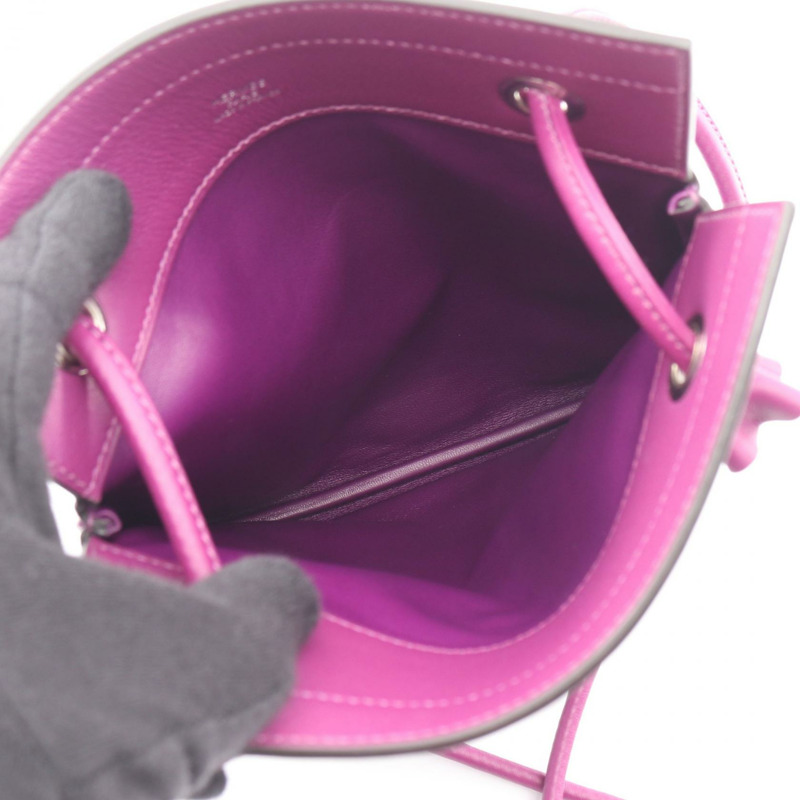 愛馬仕 Sac Aline 迷你斜背包，Swift 皮革，海葵色，二手，帶五金配件-2