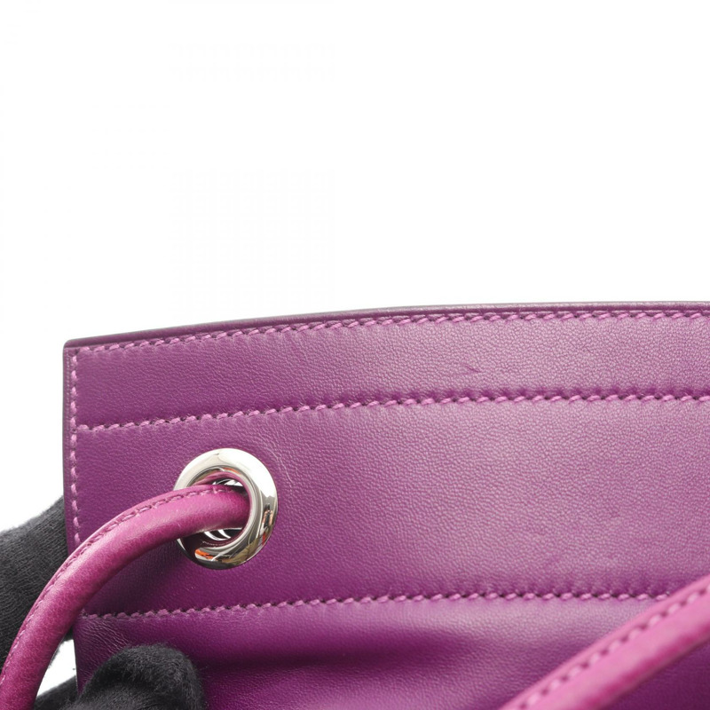 愛馬仕 Sac Aline 迷你斜背包，Swift 皮革，海葵色，二手，帶五金配件-8