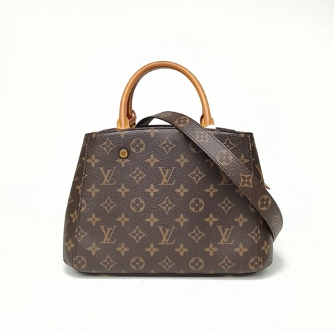 LOUIS VUITTON Montaigne蒙田BB29老花PVC金扣肩背包