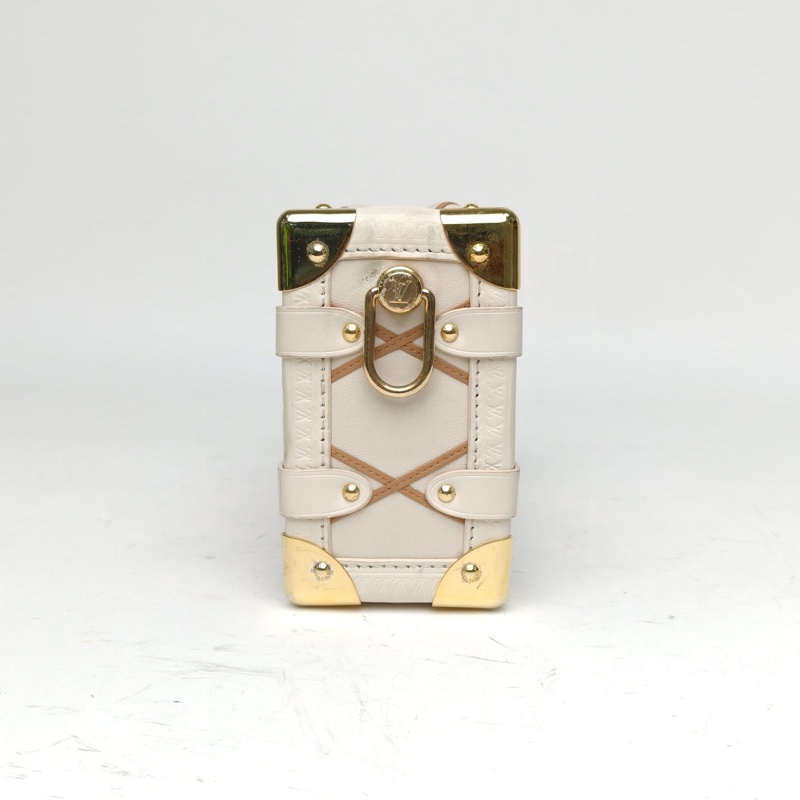 LOUIS VUITTON 米色牛皮晶片SideTrunk軟盒子包小號肩背包-1