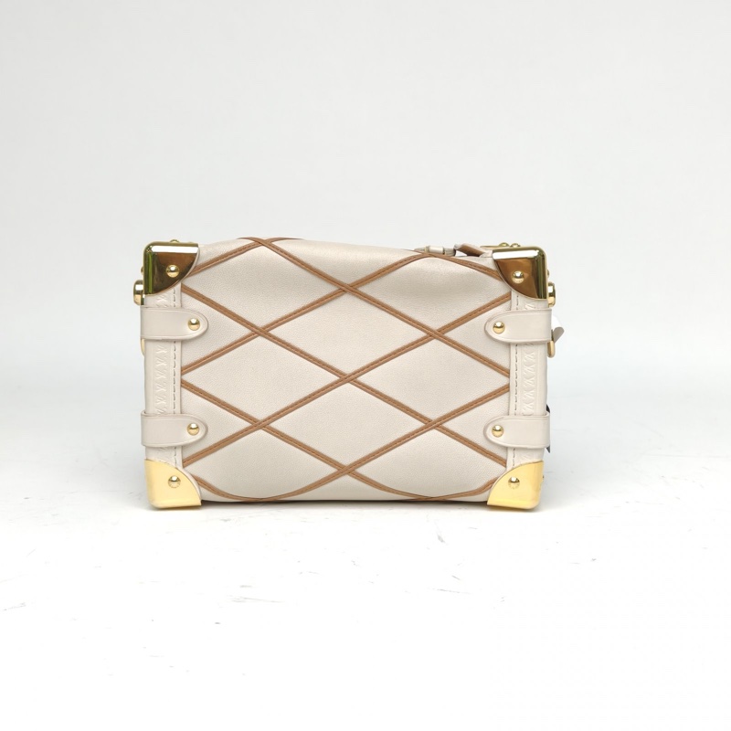 LOUIS VUITTON 米色牛皮晶片SideTrunk軟盒子包小號肩背包-2