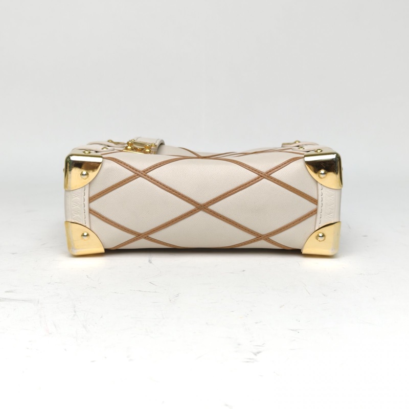 LOUIS VUITTON 米色牛皮晶片SideTrunk軟盒子包小號肩背包-3