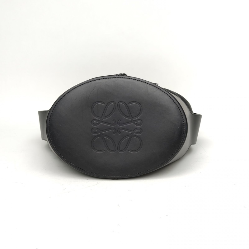 LOEWE Balloon水桶包中號黑色牛皮肩背包-3