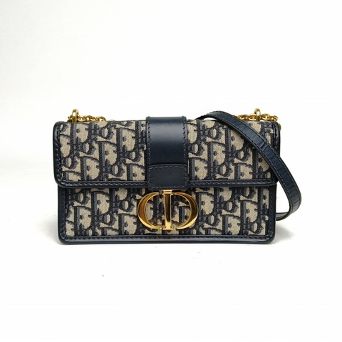 DIOR 30Montaigne蒙田EAST-WEST鏈條包帆布金扣肩背包