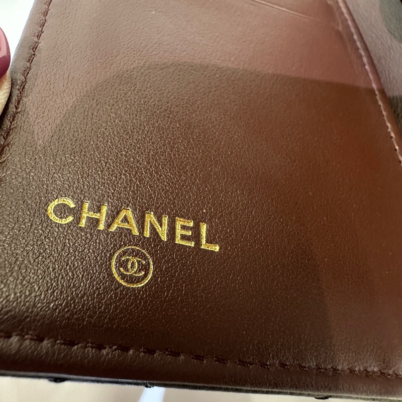 Chanel 黑荔枝牛皮5卡三折中夾-6