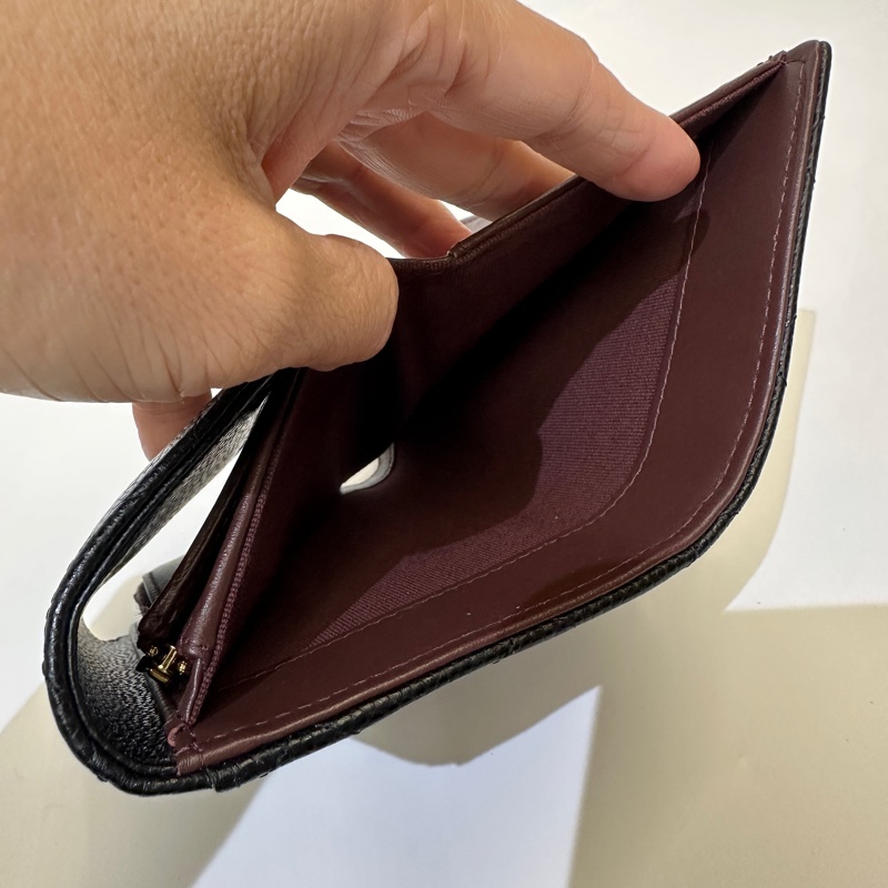 Chanel 黑荔枝牛皮5卡三折中夾-8