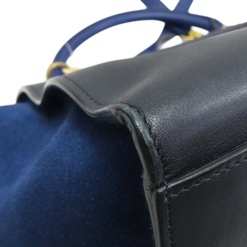 藍/黑色 牛皮 麂皮 Trapeze 兩用包【CELINE 賽琳】 174683-11