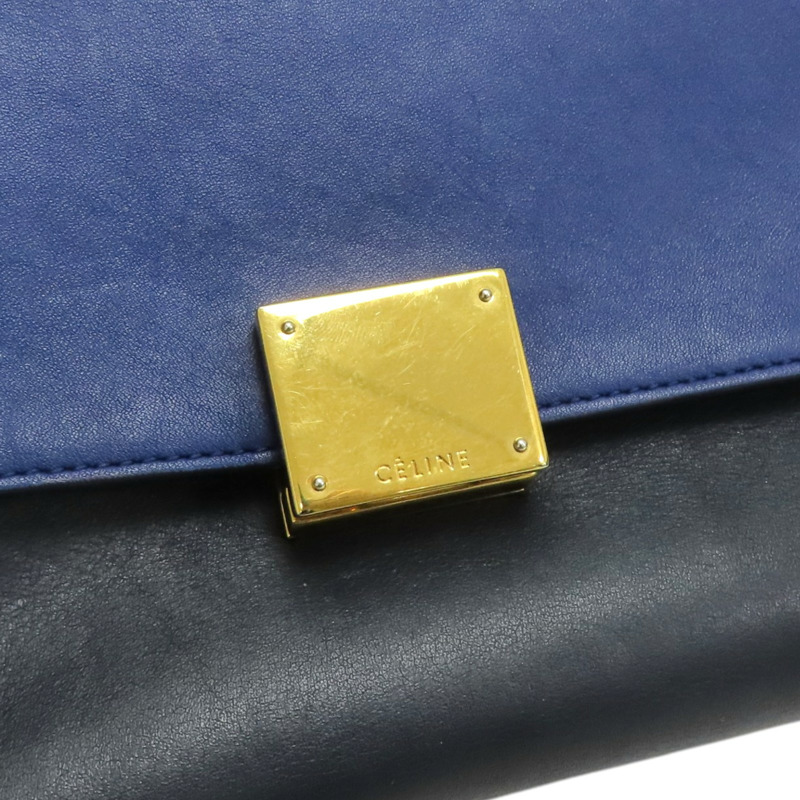 藍/黑色 牛皮 麂皮 Trapeze 兩用包【CELINE 賽琳】 174683-12