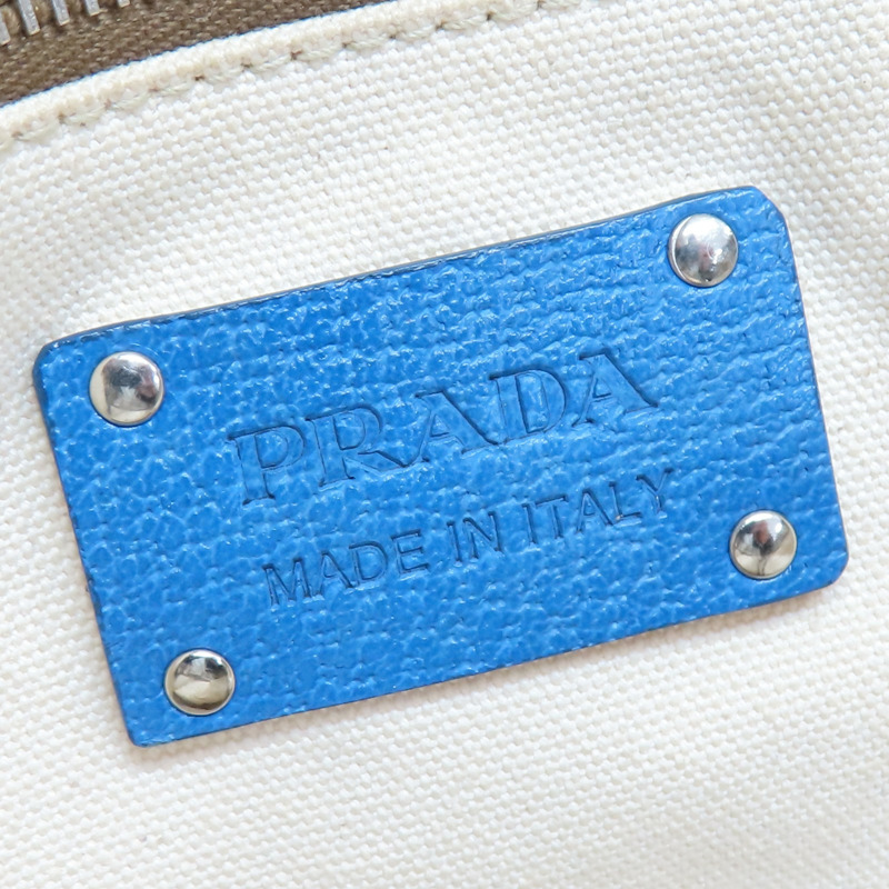 藍色帆布 肩背包【PRADA 普拉達】-6