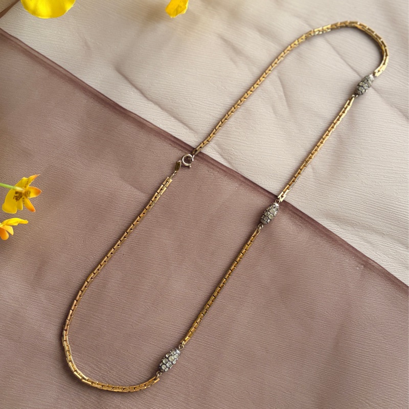 罕有 70年代Christian Dior 迪奧水鑽長項鏈 毛衣鏈 晚宴珠寶-2