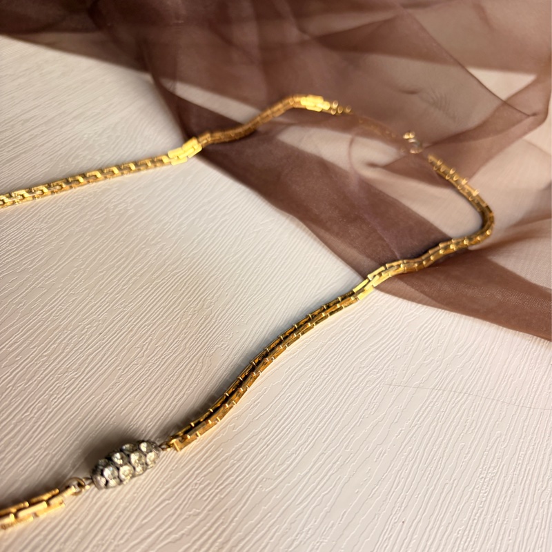 罕有 70年代Christian Dior 迪奧水鑽長項鏈 毛衣鏈 晚宴珠寶-5