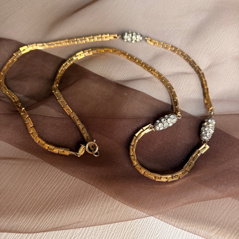 罕有 70年代Christian Dior 迪奧水鑽長項鏈 毛衣鏈 晚宴珠寶-11