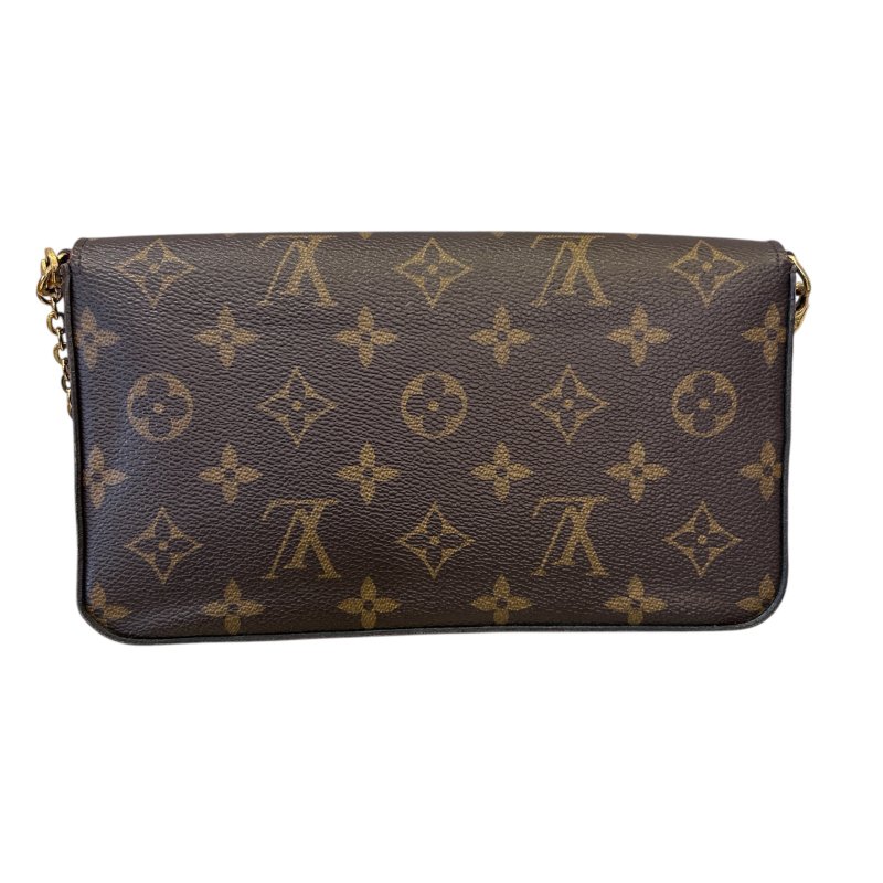 LV字紋拼紅內裡三合一鍊包-1