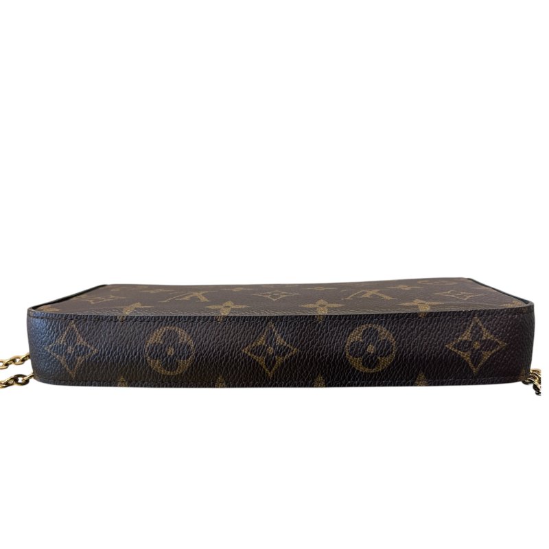 LV字紋拼紅內裡三合一鍊包-2