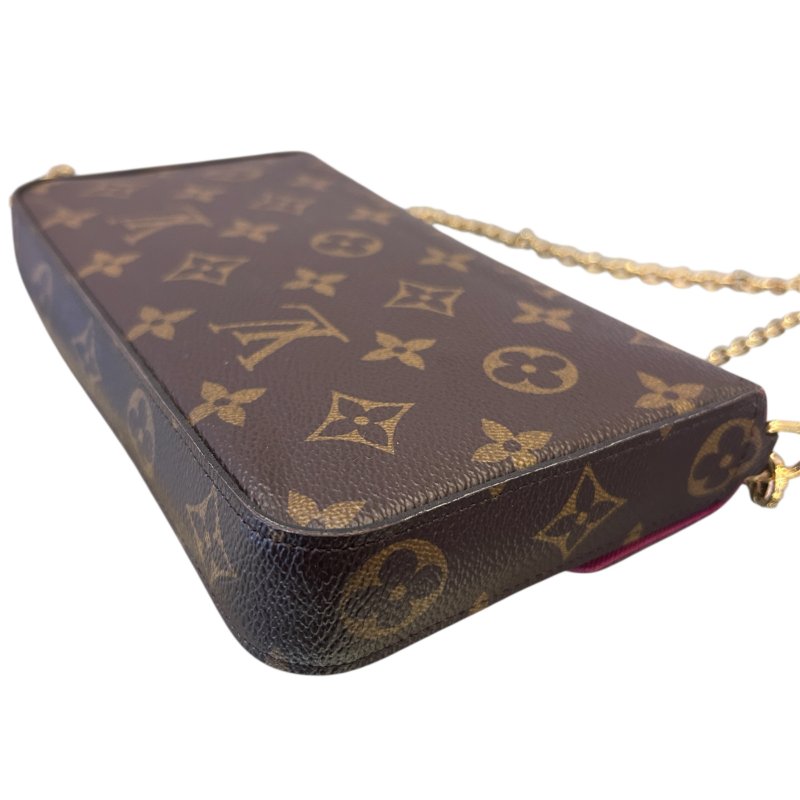 LV字紋拼紅內裡三合一鍊包-3