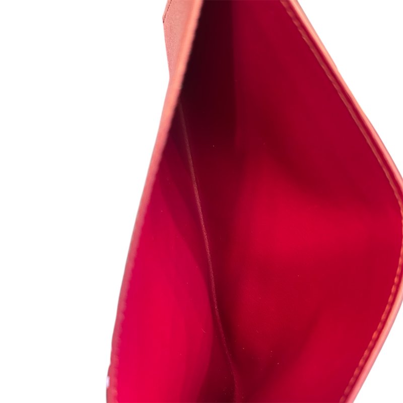 LV字紋拼紅內裡三合一鍊包-13