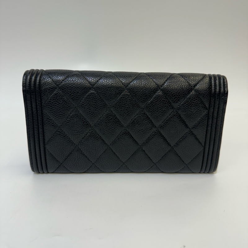 Chanel 黑荔枝牛皮boy 12卡長夾-3