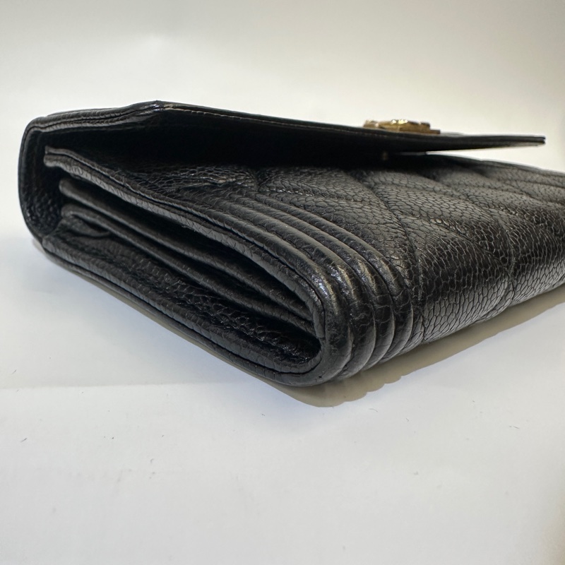 Chanel 黑荔枝牛皮boy 12卡長夾-4