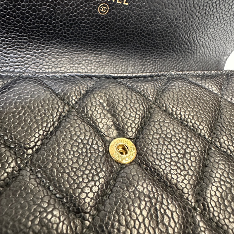 Chanel 黑荔枝牛皮boy 12卡長夾-8