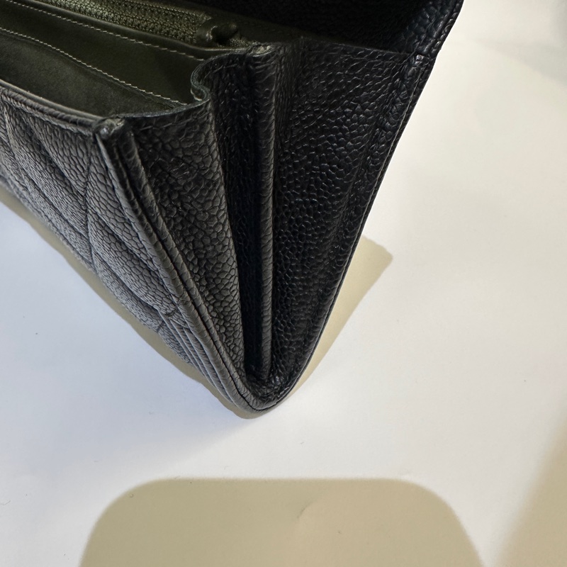 Chanel 黑荔枝牛皮boy 12卡長夾-9