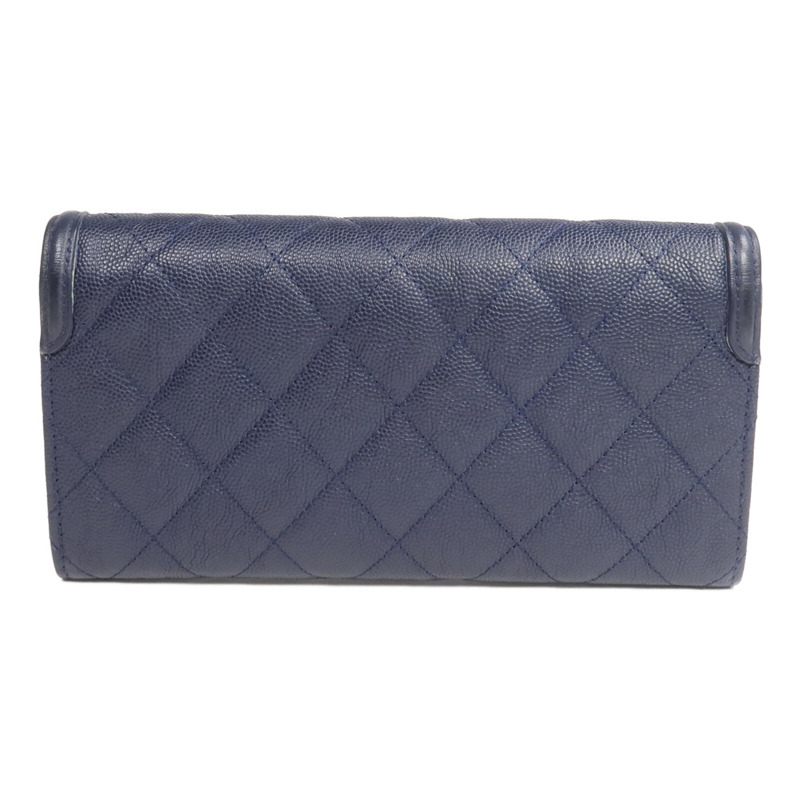 CHANEL 牛皮皮革Long Wallet金扣長錢包-1