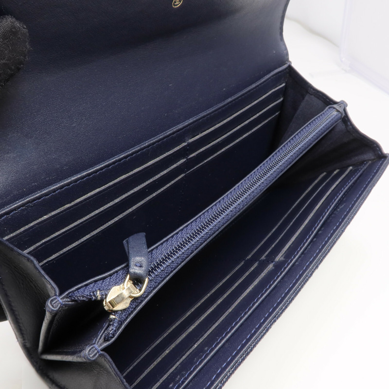 CHANEL 牛皮皮革Long Wallet金扣長錢包-6