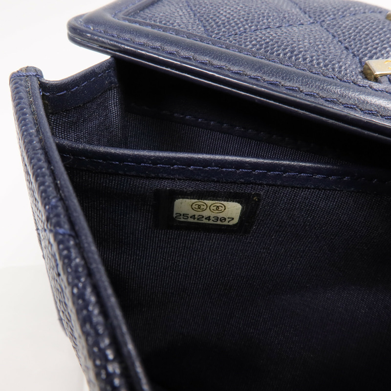 CHANEL 牛皮皮革Long Wallet金扣長錢包-9