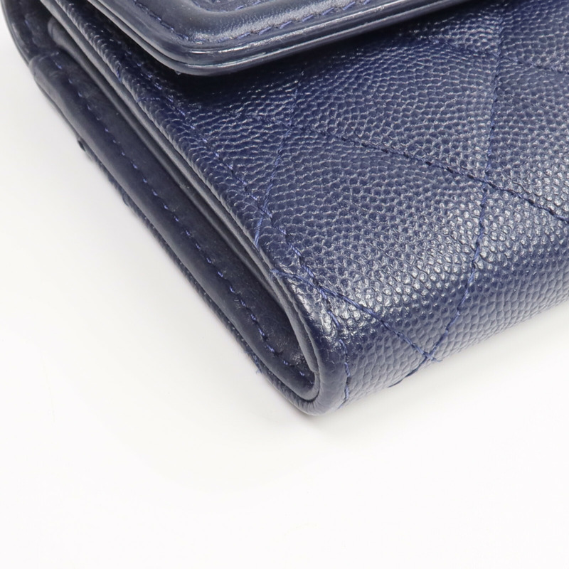 CHANEL 牛皮皮革Long Wallet金扣長錢包-12