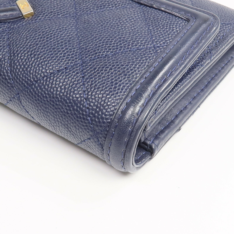 CHANEL 牛皮皮革Long Wallet金扣長錢包-14