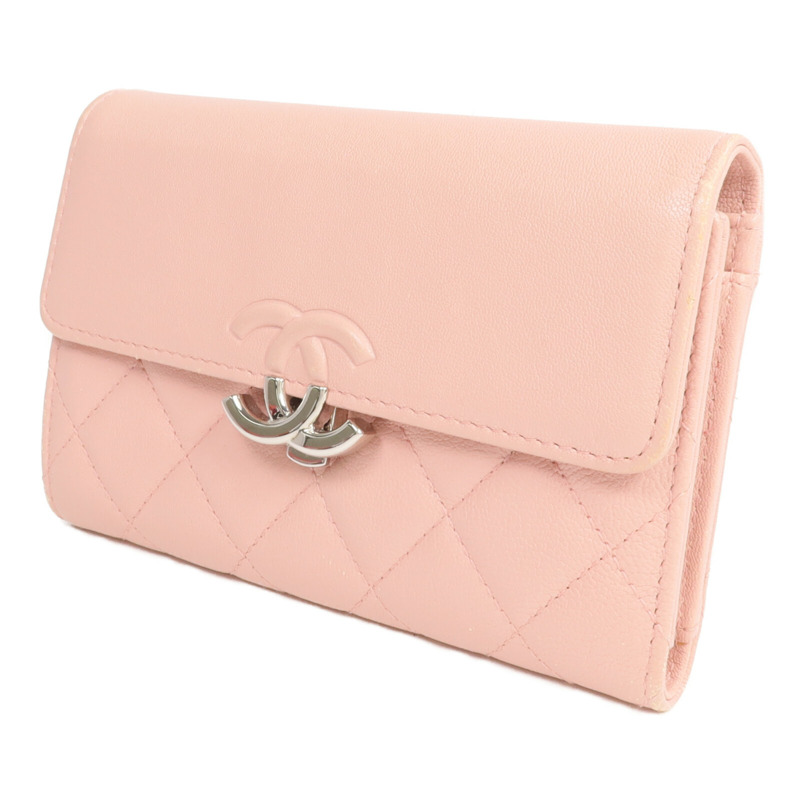 CHANEL 牛皮皮革Wallet銀扣錢包-2