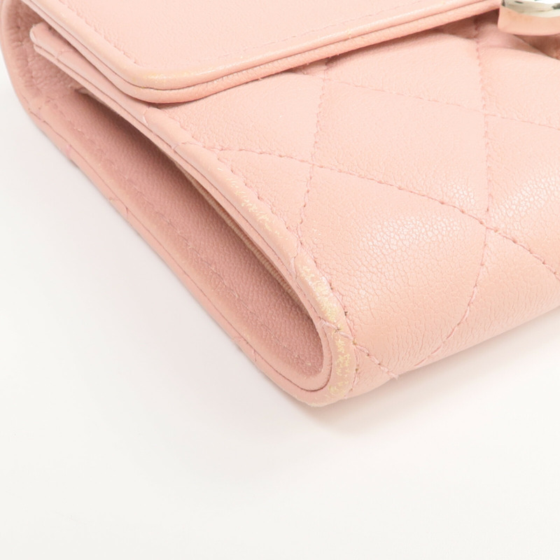 CHANEL 牛皮皮革Wallet銀扣錢包-7