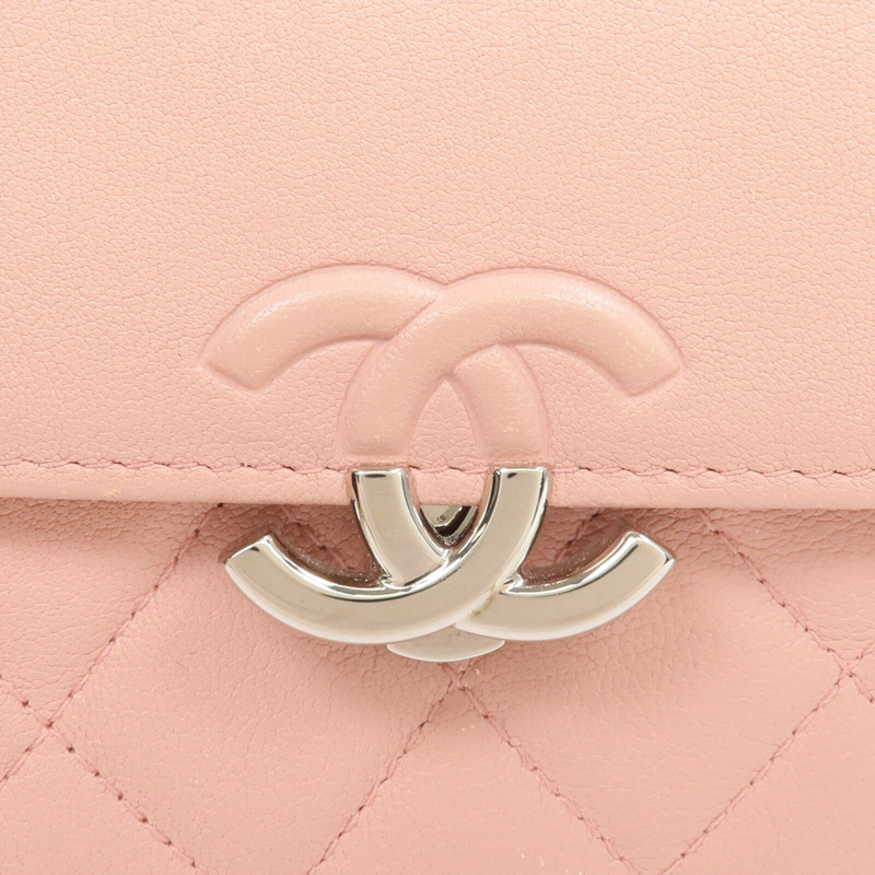 CHANEL 牛皮皮革Wallet銀扣錢包-10