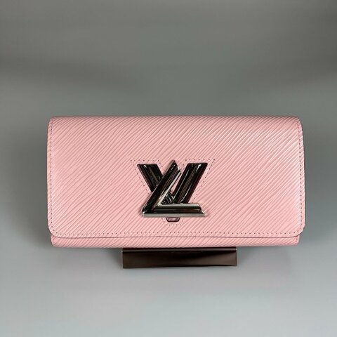 LV M61178/晶片款 粉水波紋Twist長夾