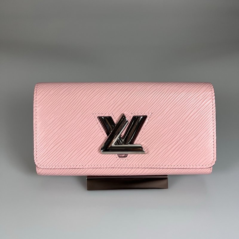 LV M61178/晶片款 粉水波紋Twist長夾-0