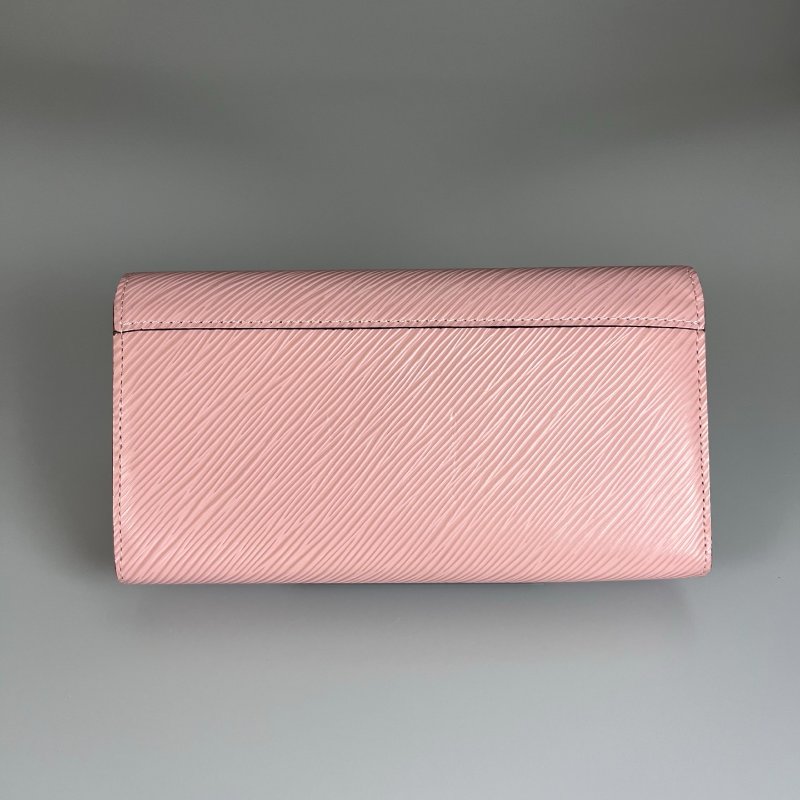 LV M61178/晶片款 粉水波紋Twist長夾-1