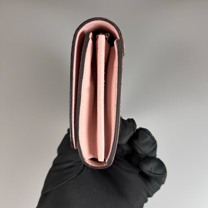 LV M61178/晶片款 粉水波紋Twist長夾-2