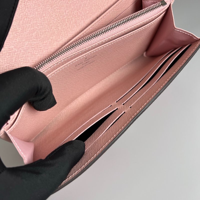 LV M61178/晶片款 粉水波紋Twist長夾-5