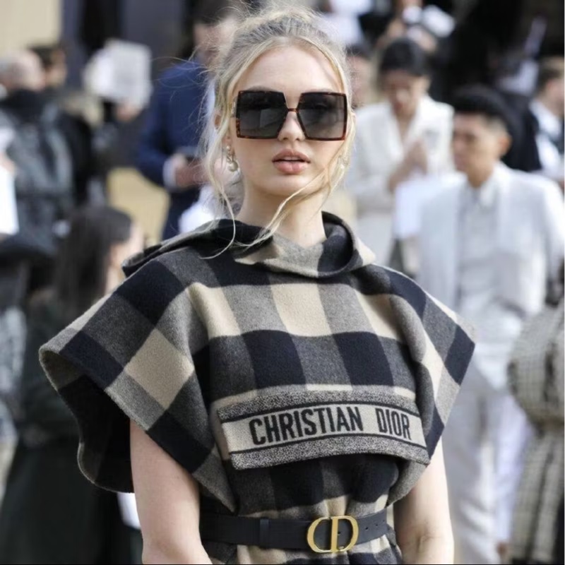 Dior 迪奧 方框 太陽眼鏡(琥珀配金)-4